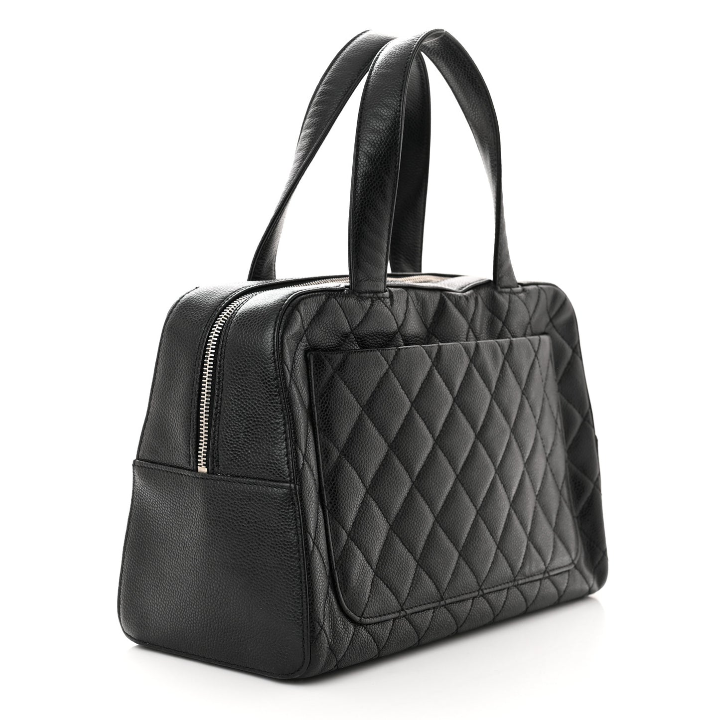 Caviar Quilted Bowler Black