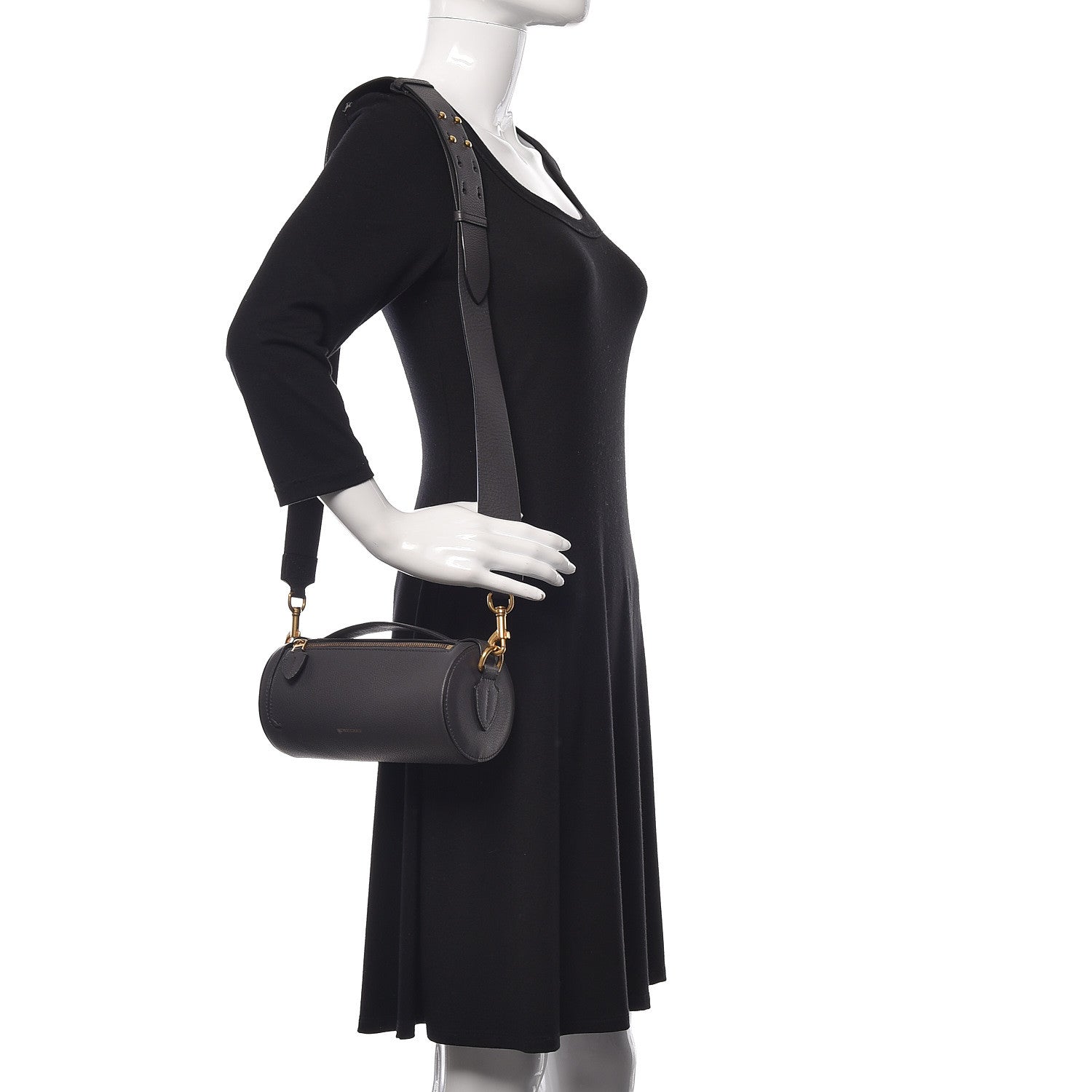 Burberry Calfskin The Barrel Bag Grey 2 of 15