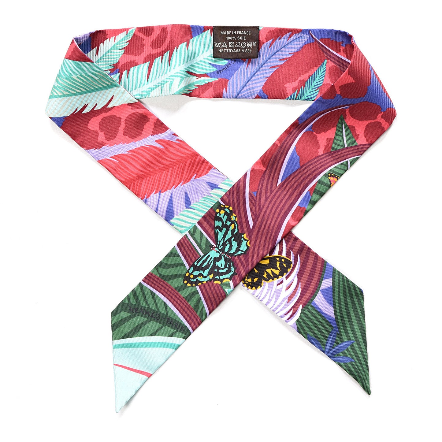 Silk Jaguar Quetzal Twilly Bordeaux Vert Bleu