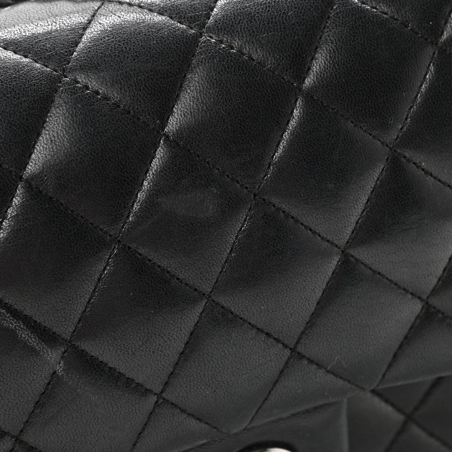 Lambskin Quilted Medium Double Flap Black