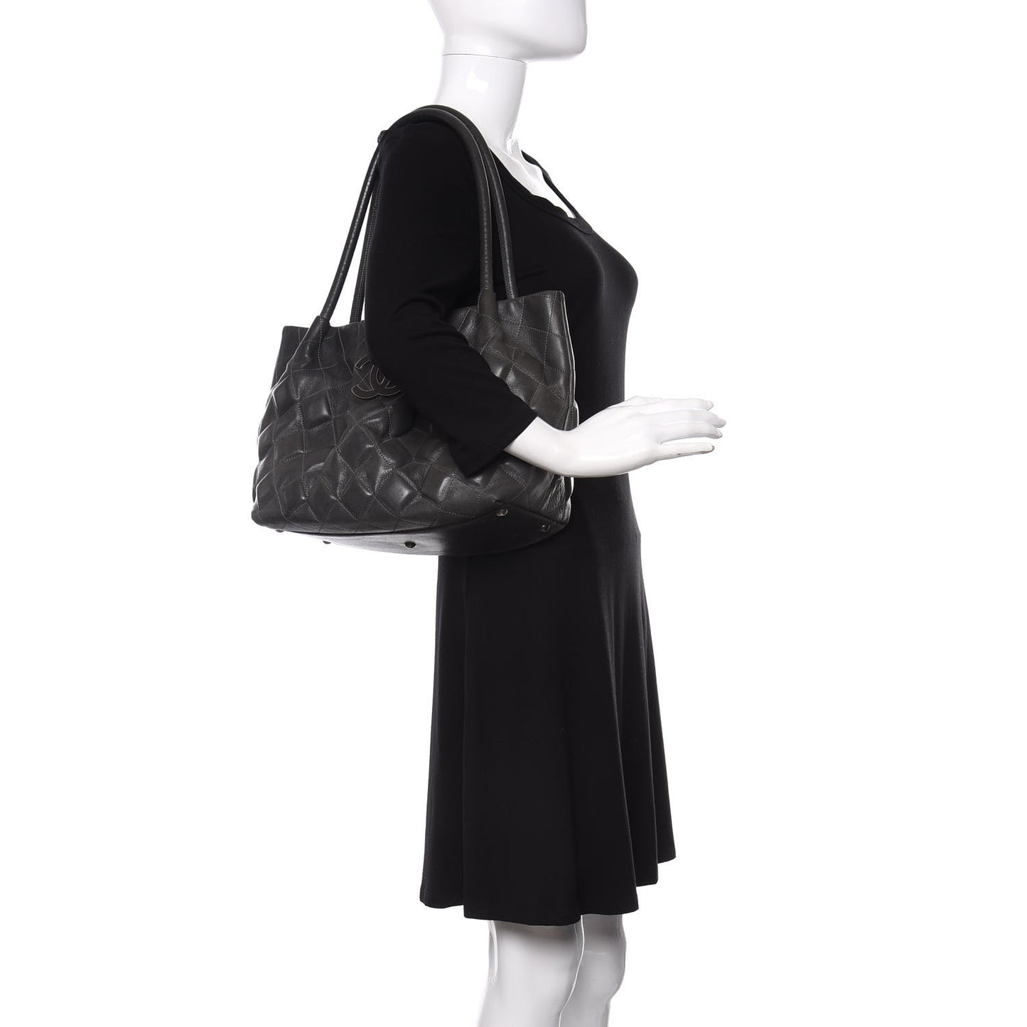 Calfskin Small Sloane Square Tote Black