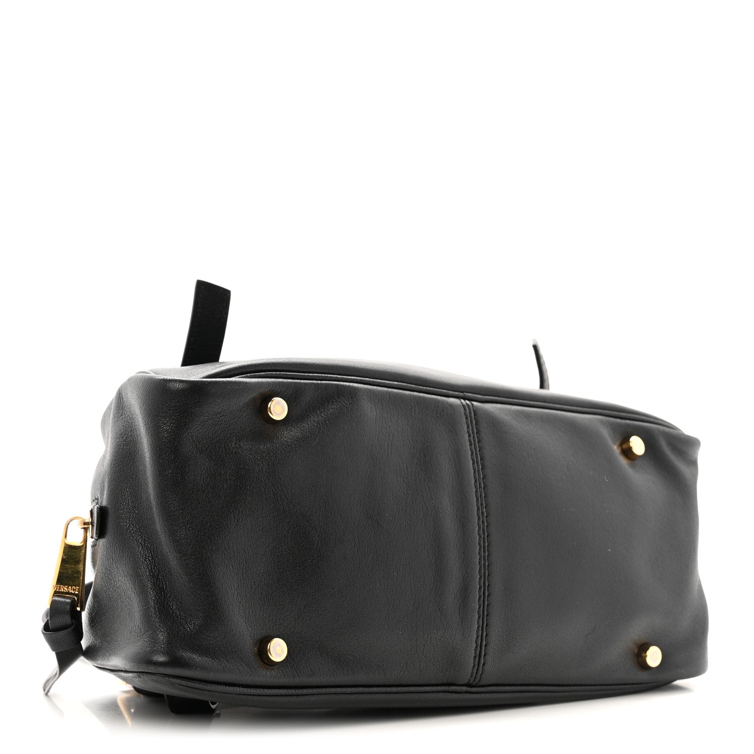 Versace Lambskin Tag Bowling Bag Black 4 of 15