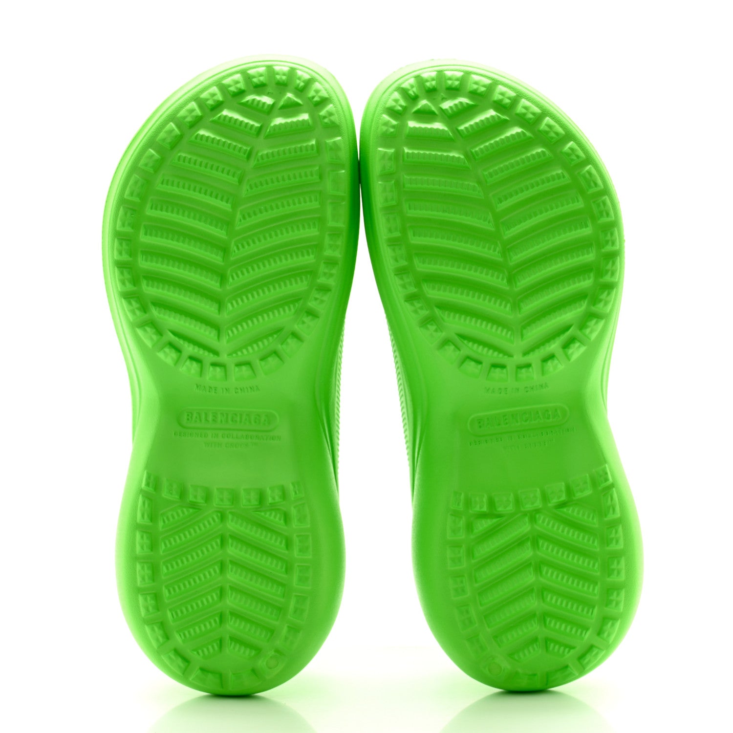 Balenciaga X CROCS Rubber Womens Pool Slides 37 Neon Green 5 of 9