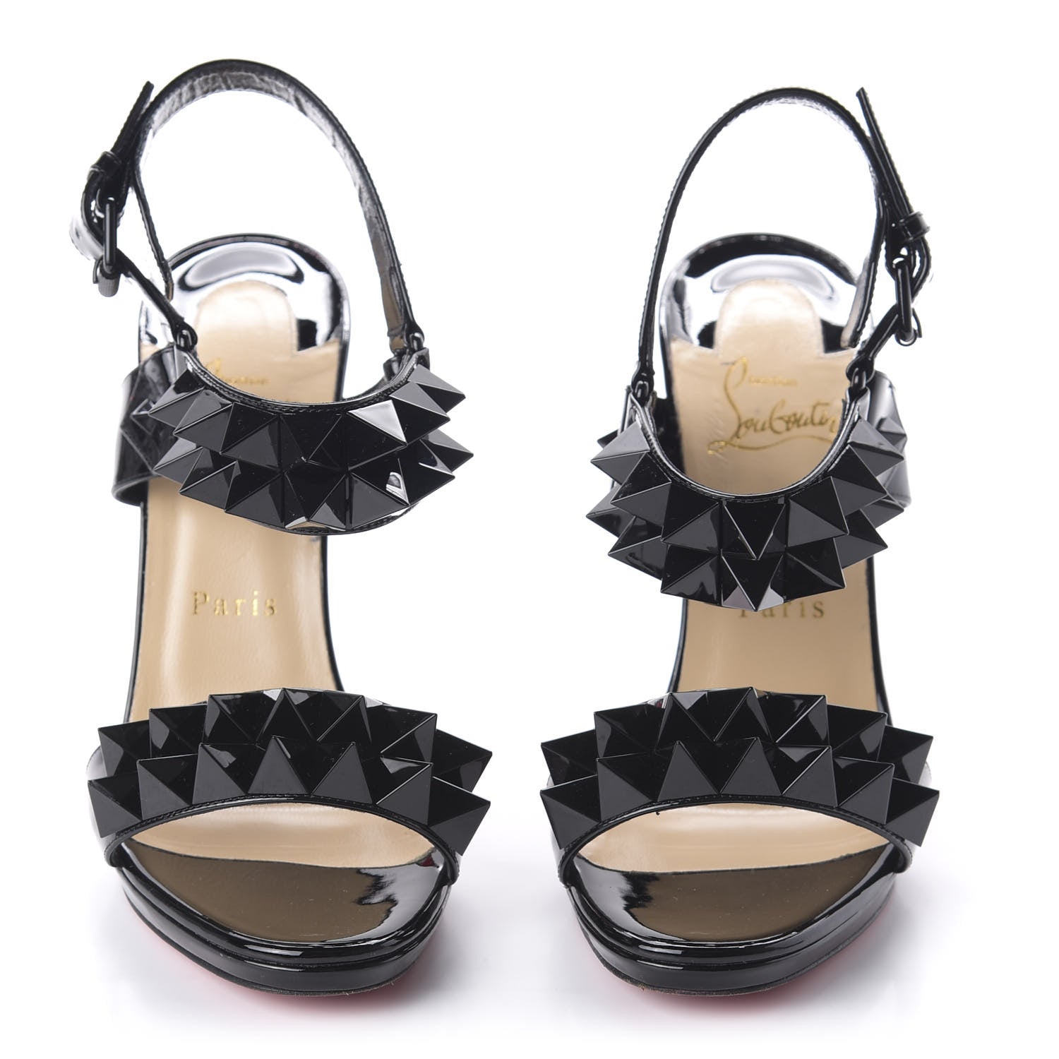 Christian Louboutin Patent Miziggoo Spiked 120 Sandals 37.5 Black 2 of 7