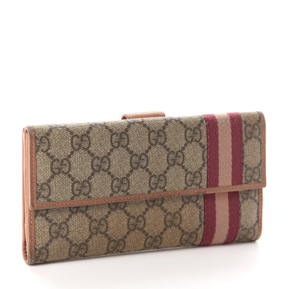 Gucci GG Supreme Monogram Web Continental Wallet Pink 3 of 11
