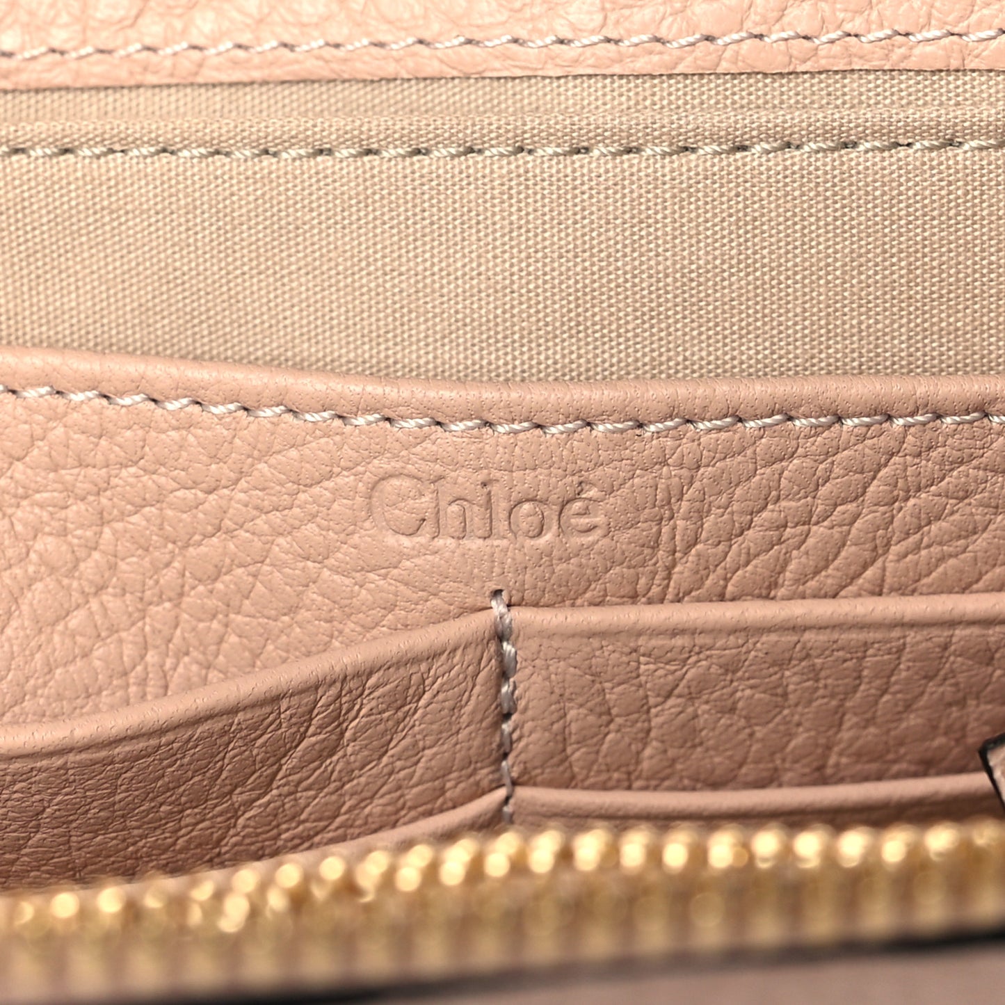 Calfskin Alphabet Flat Pouch Clutch Blush Nude