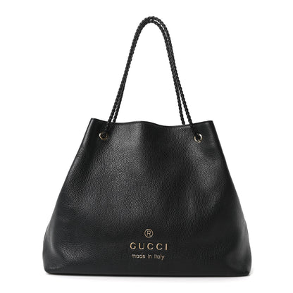 Gucci Calfskin Large Gifford Braided Handle Tote Black 1 of 10