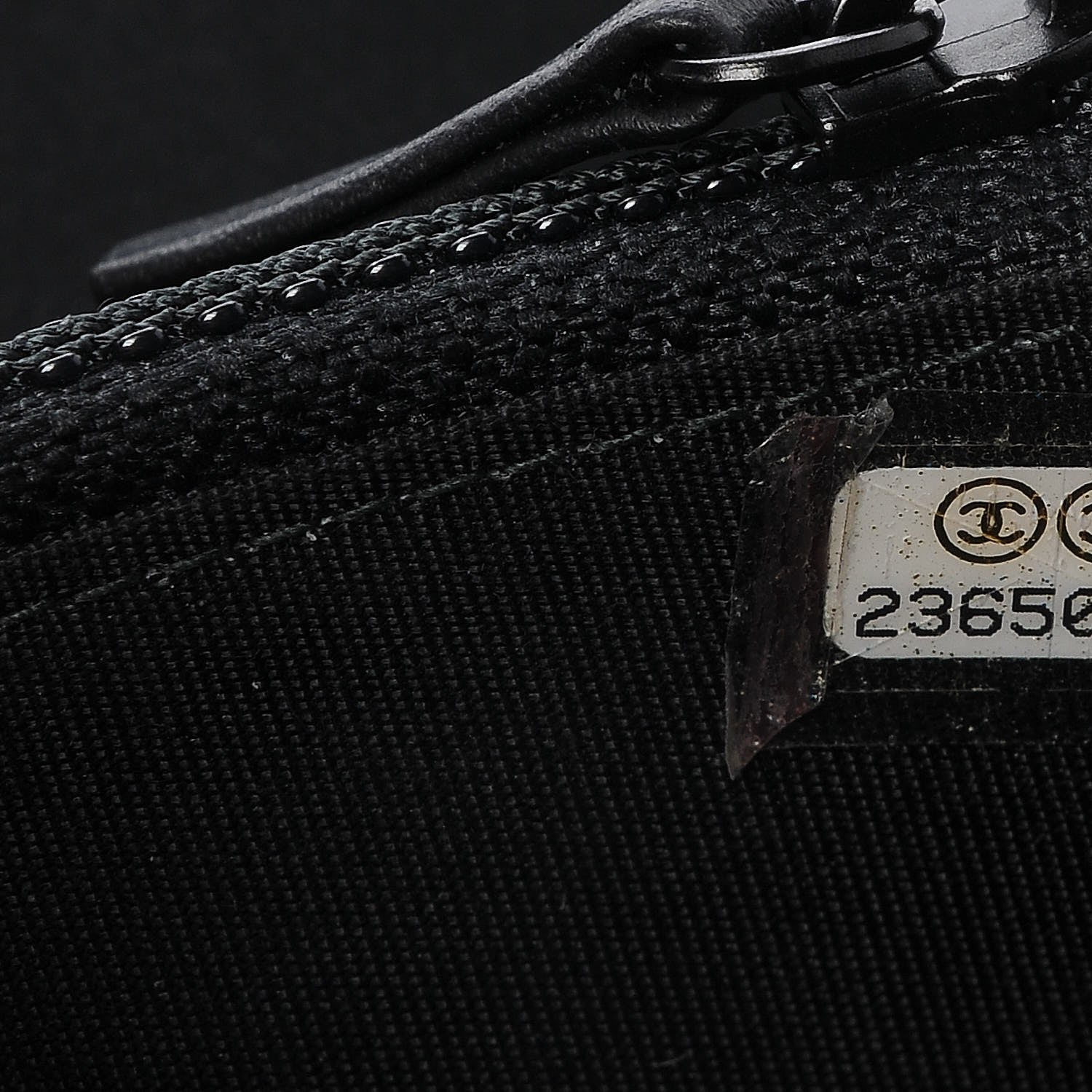 Chanel Calfskin Painted Chevron Embossed Small Boy Zip Wallet Black 8 of 9