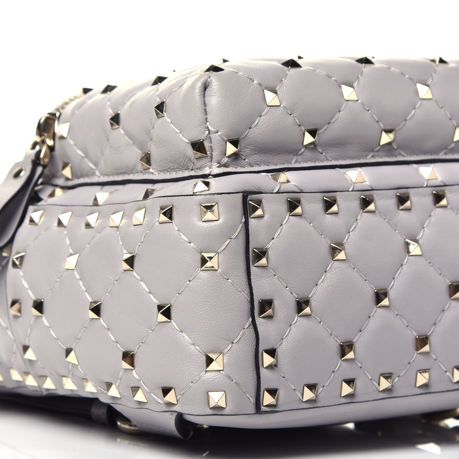 Valentino Garavani Nappa Quilted Mini Rockstud Spike Backpack Pastel Grey 7 of 8