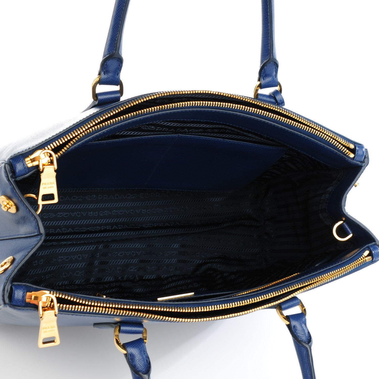 Prada Saffiano Medium Galleria Double Zip Tote Bluette 5 of 8