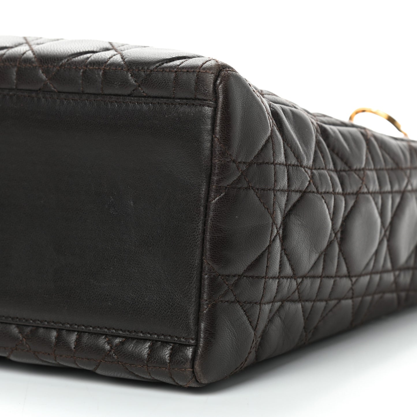 Lambskin Cannage Medium Lady Dior Dark Brown