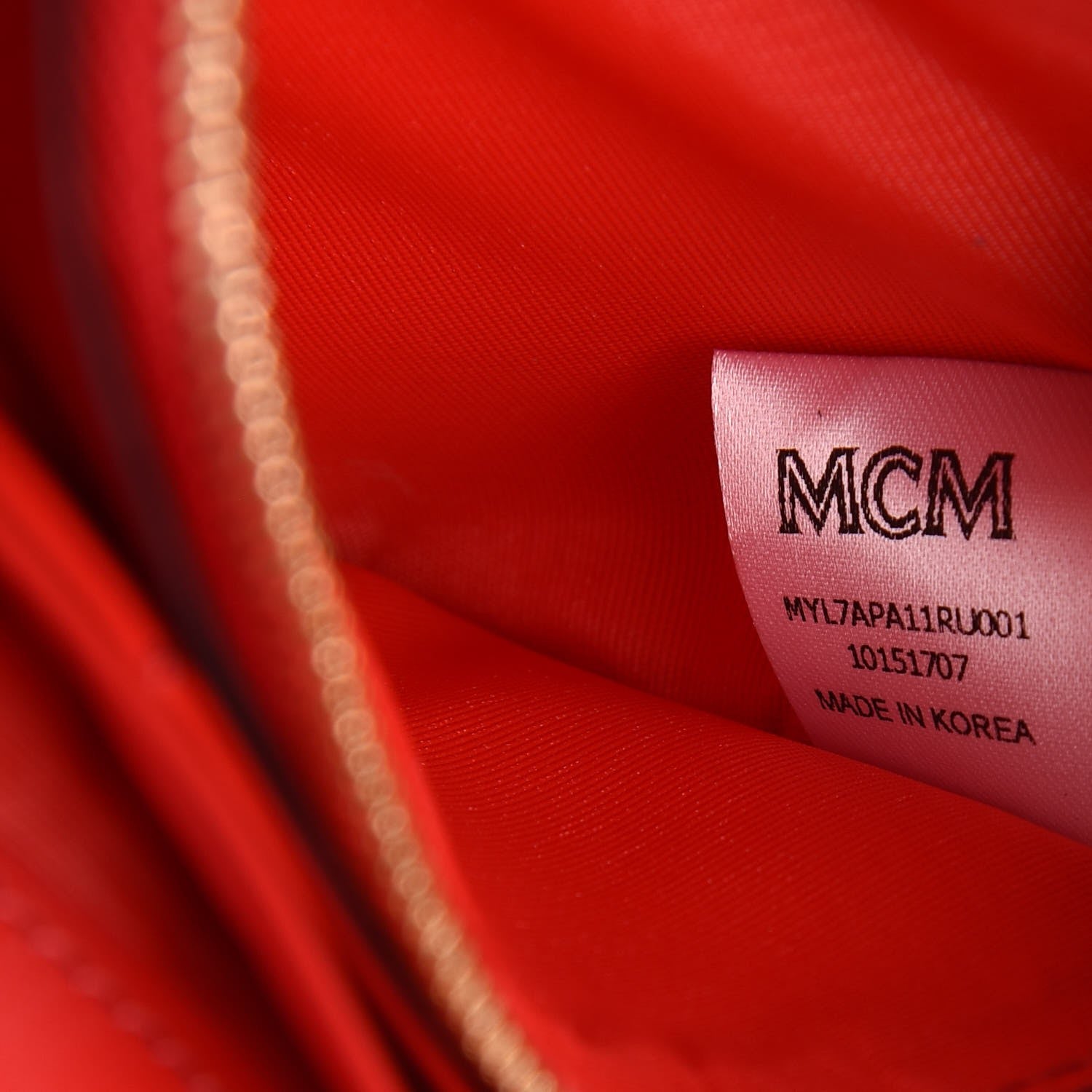 MCM Visetos Large Patricia Chain Wallet Red 7 of 8