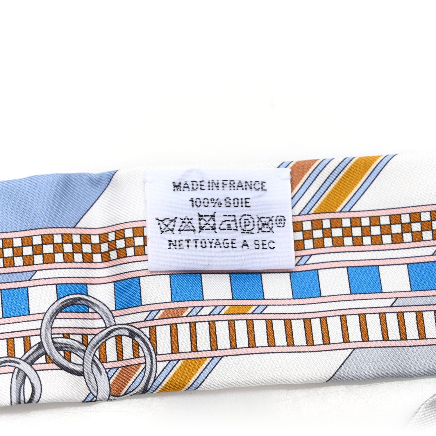Hermes Silk Brides et Gris Twilly Gris Bleu Jean White Miel 5 of 5