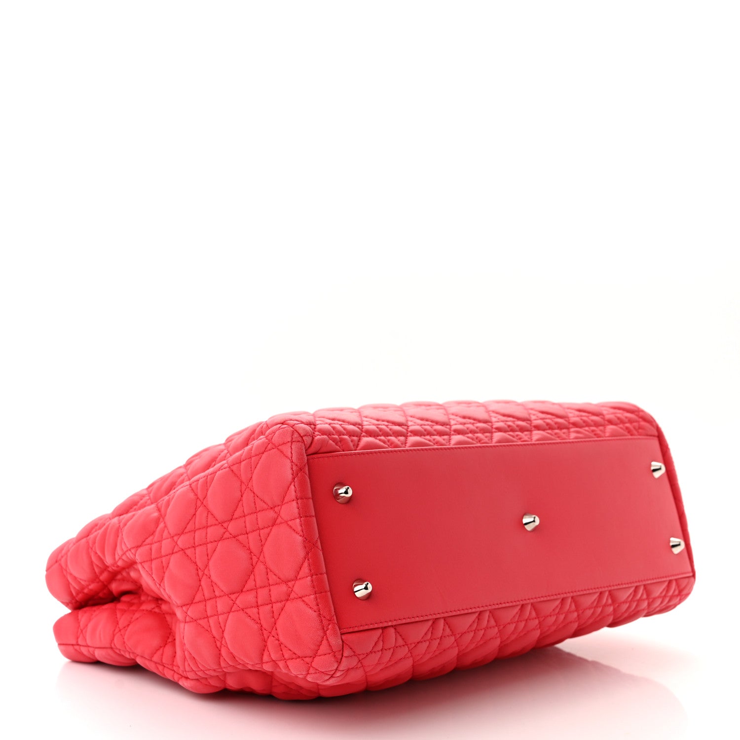 Christian Dior Lambskin Cannage Large Dior Soft Shopping Tote Red 4 of 10