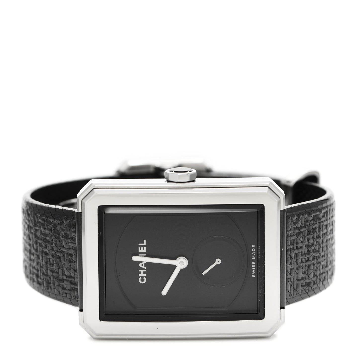 Stainless Steel Calfskin 29mm Boy-Friend Tweed Manual Winding Watch Black