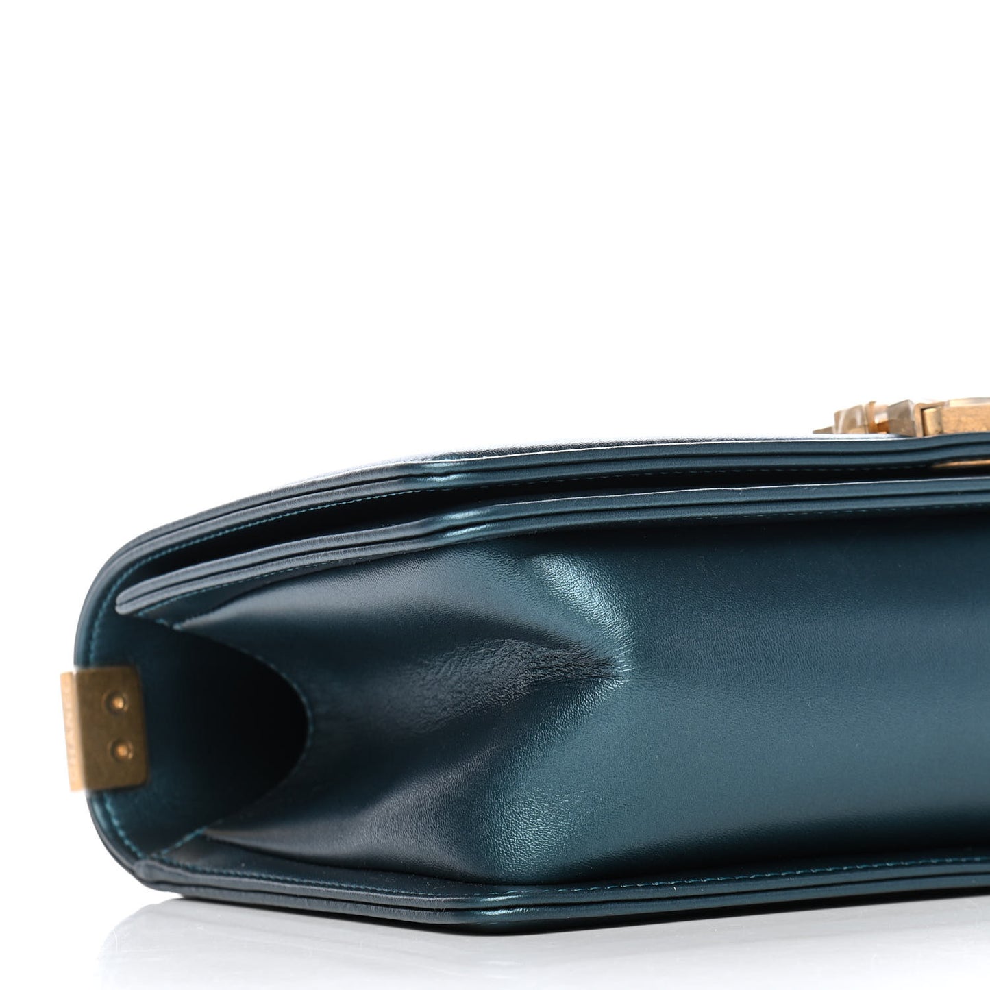 Metallic Calfskin Quilted Medium Boy Flap Blue