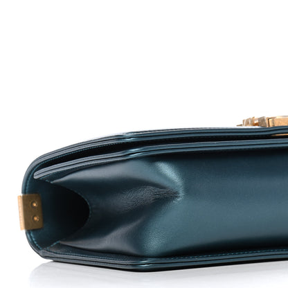 Chanel Metallic Calfskin Quilted Medium Boy Flap Blue 8 of 9