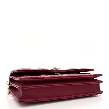 Christian Dior Lambskin Cannage Mini My Dior Top Handle Clutch Burgundy 4 of 11