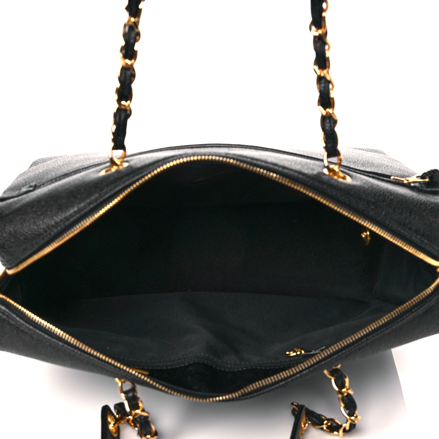Caviar Large CC Shoulder Bag Black