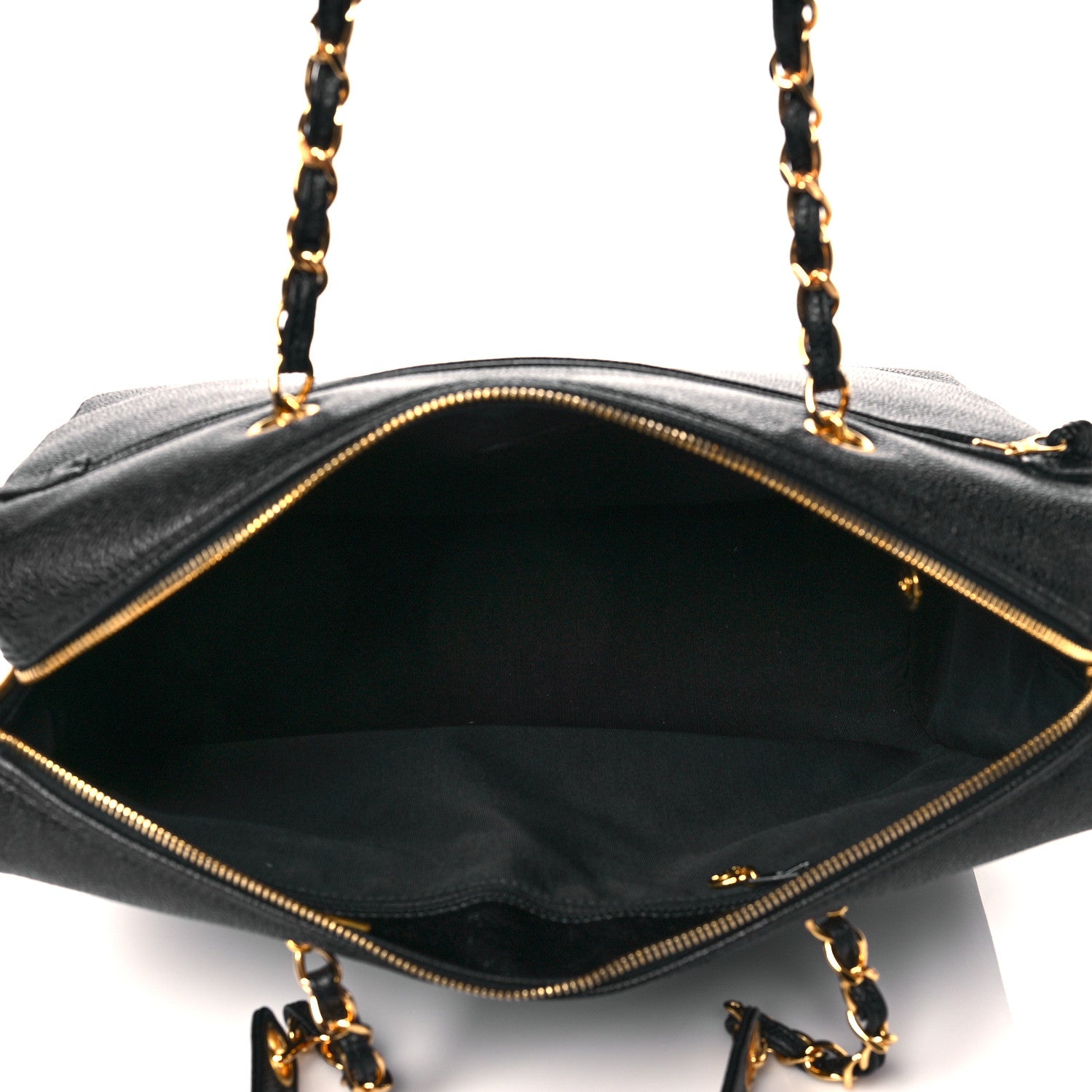Chanel Caviar Large CC Shoulder Bag Black 7 of 10