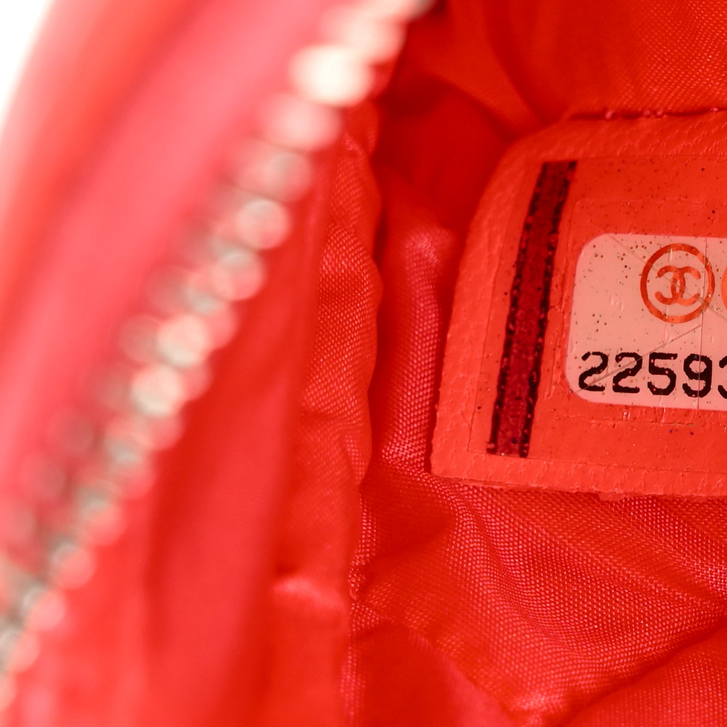 Lambskin Chevron Quilted Small Cosmetic Case Orange