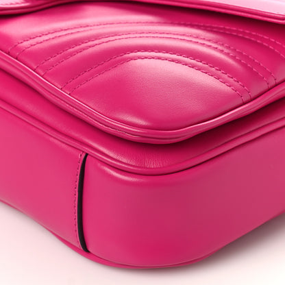 Gucci Calfskin Matelasse Monochrome GG Marmont Crossbody Shoulder Bag Classic Fuxia 8 of 8