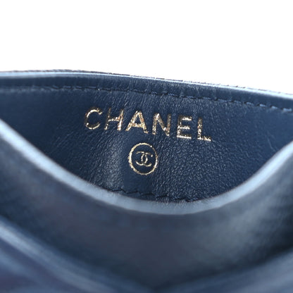 Chanel Caviar Quilted Filigree Card Holder Navy Blue 6 of 9