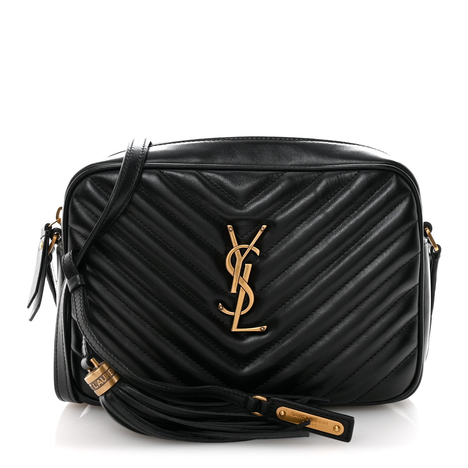 Saint Laurent Calfskin Matelasse Monogram Lou Camera Bag Black 1 of 12