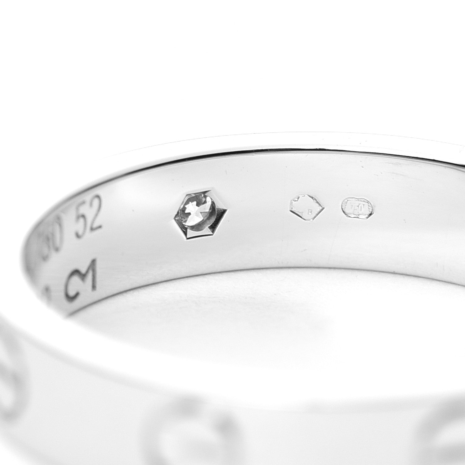 Cartier 18K White Gold Diamond 4mm LOVE Wedding Band Ring 52 6 5 of 5