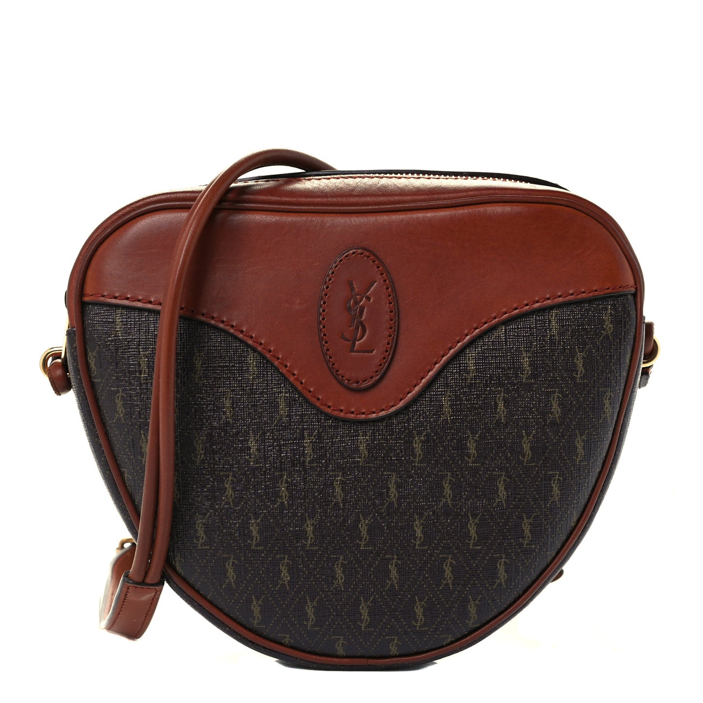 Canvas Smooth Calfskin Le Monogramme Coeur Crossbody Chestnut