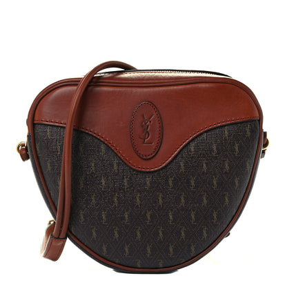 Saint Laurent Canvas Smooth Calfskin Le Monogramme Coeur Crossbody Chestnut 1 of 8