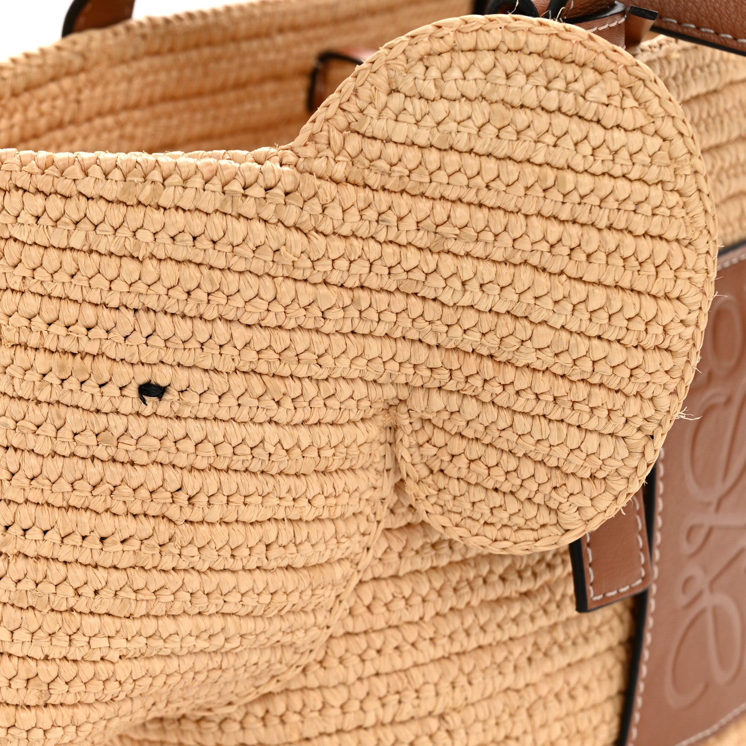 Loewe Raffia Small Elephant Basket Tote Bag Natural Tan 11 of 11