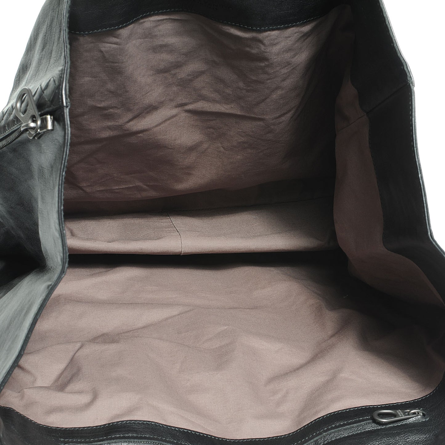 Light Calf Side Zip Medium Tote Nero Black