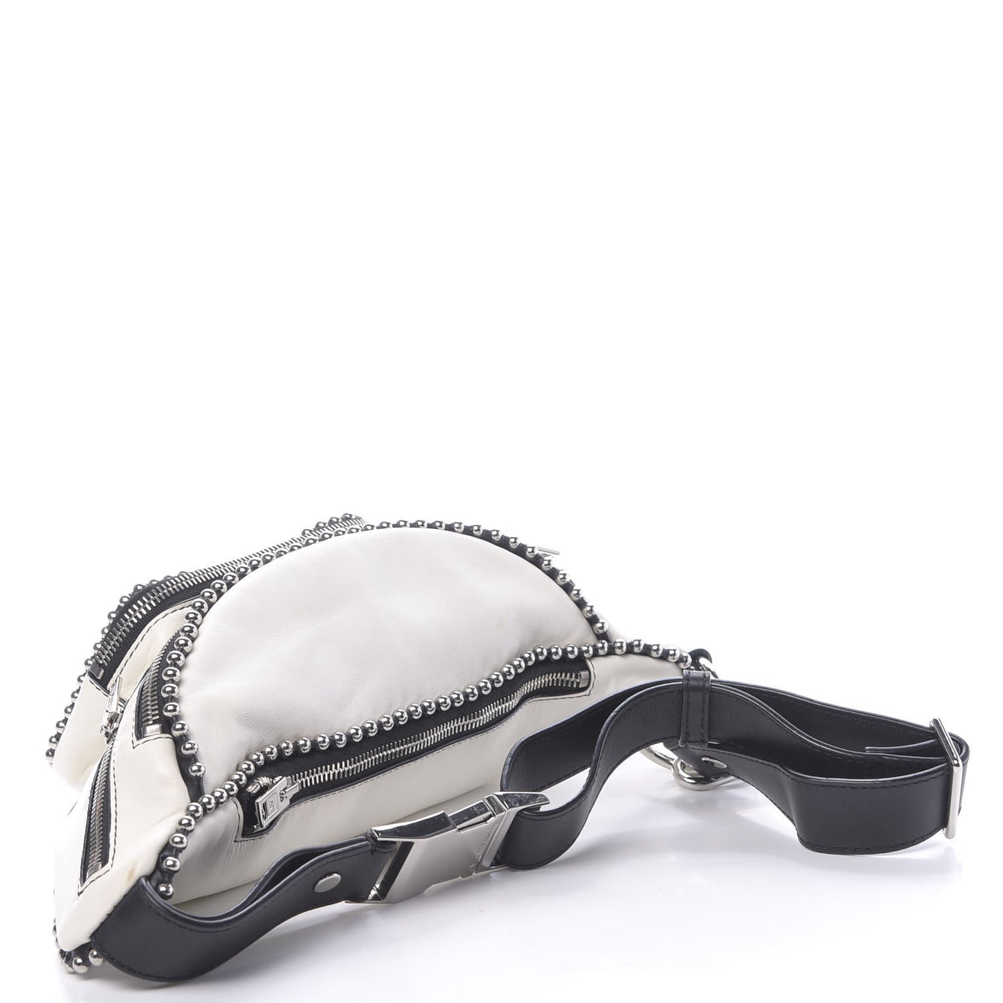 Lambskin Attica Studded Belt Bag White