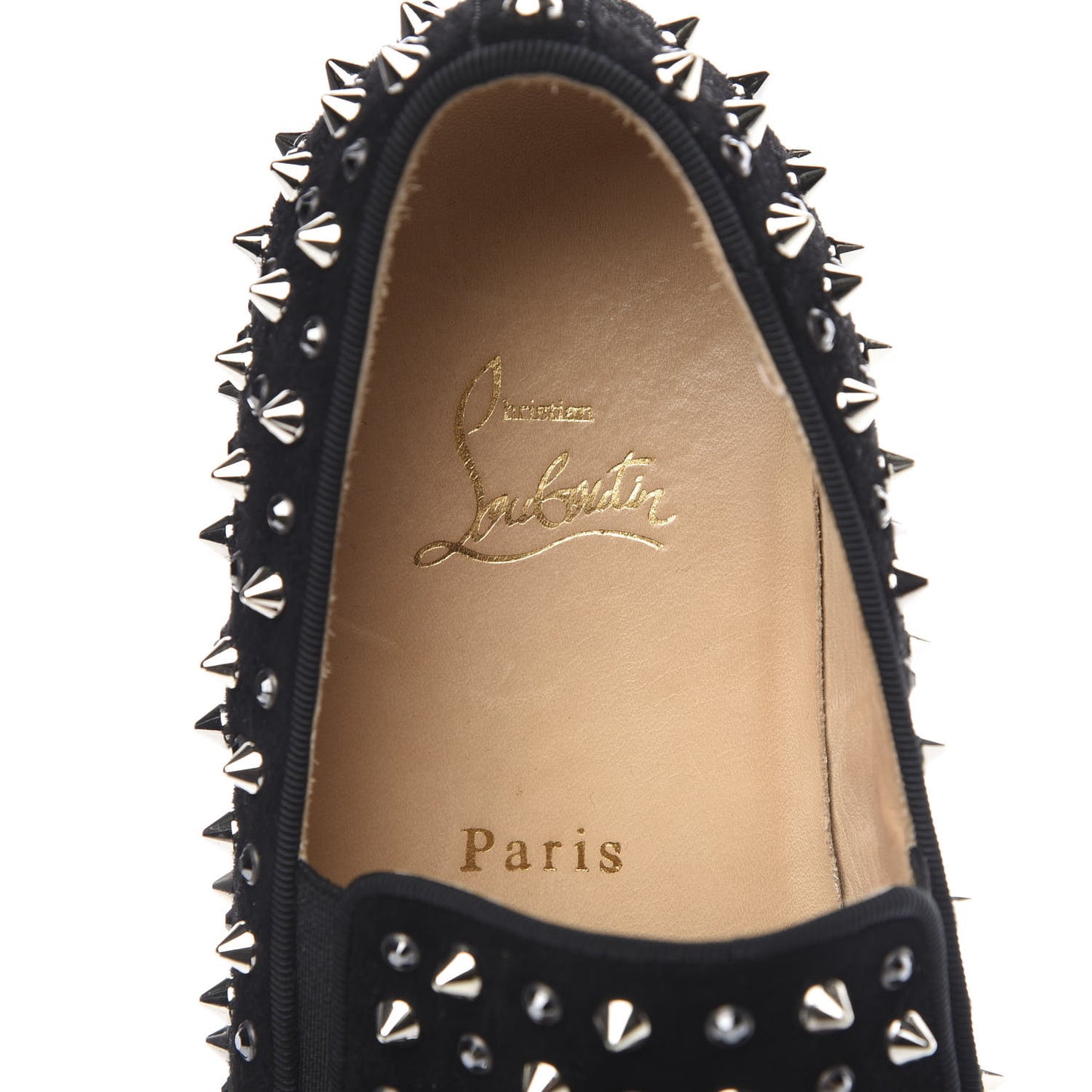 Velvet Spikes Womens Roller Boat Flat 38 Black