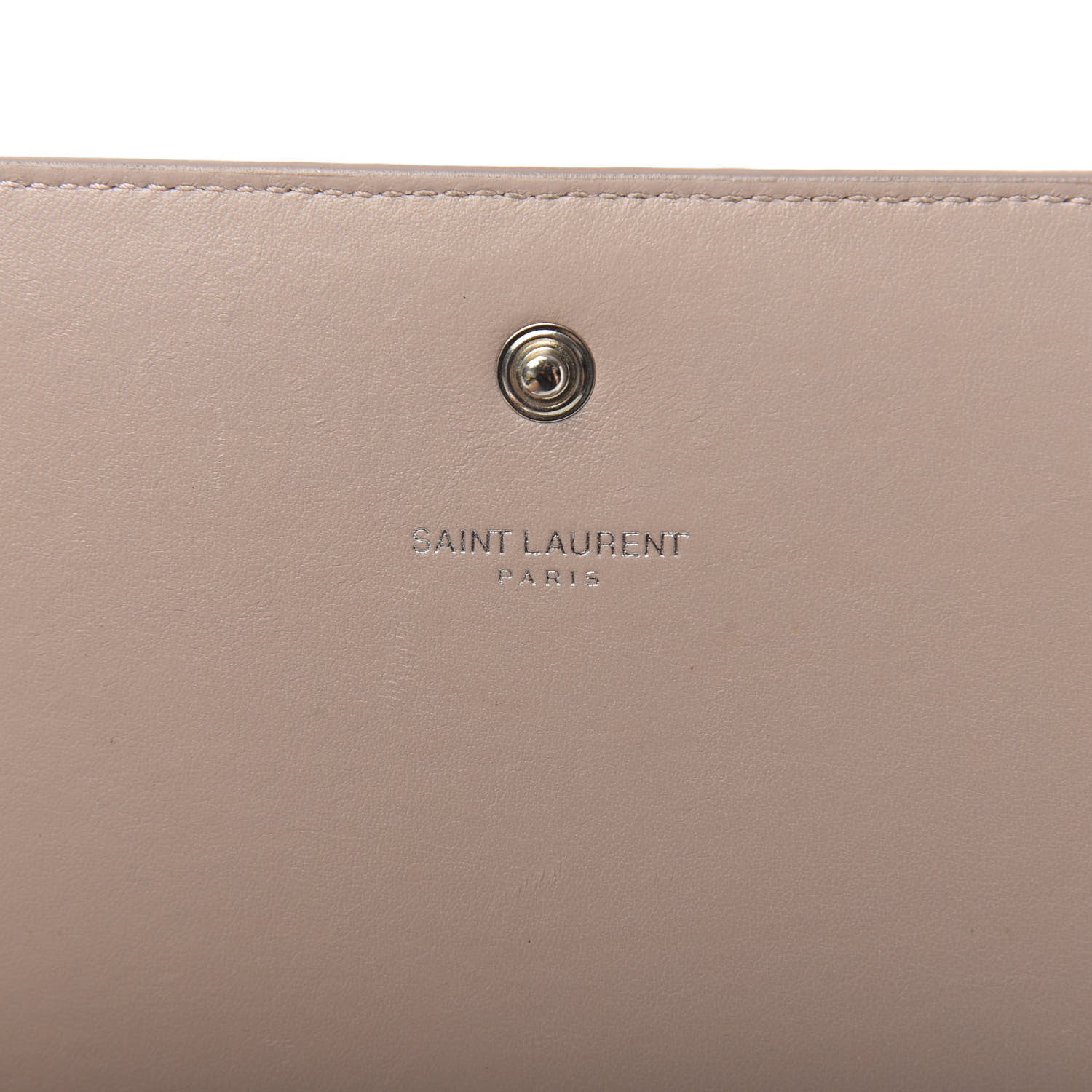 Saint Laurent Calfskin Crocodile Embossed Monogram Chain Wallet Rose Antic 8 of 12