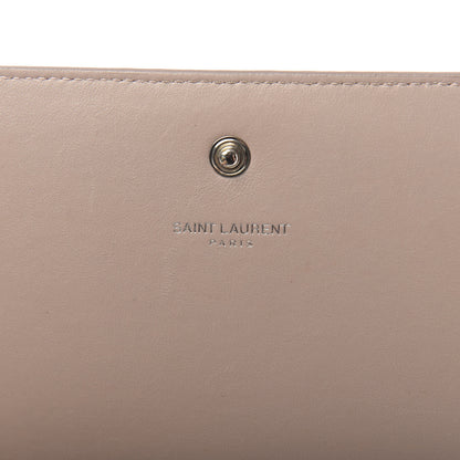 Saint Laurent Calfskin Crocodile Embossed Monogram Chain Wallet Rose Antic 8 of 12
