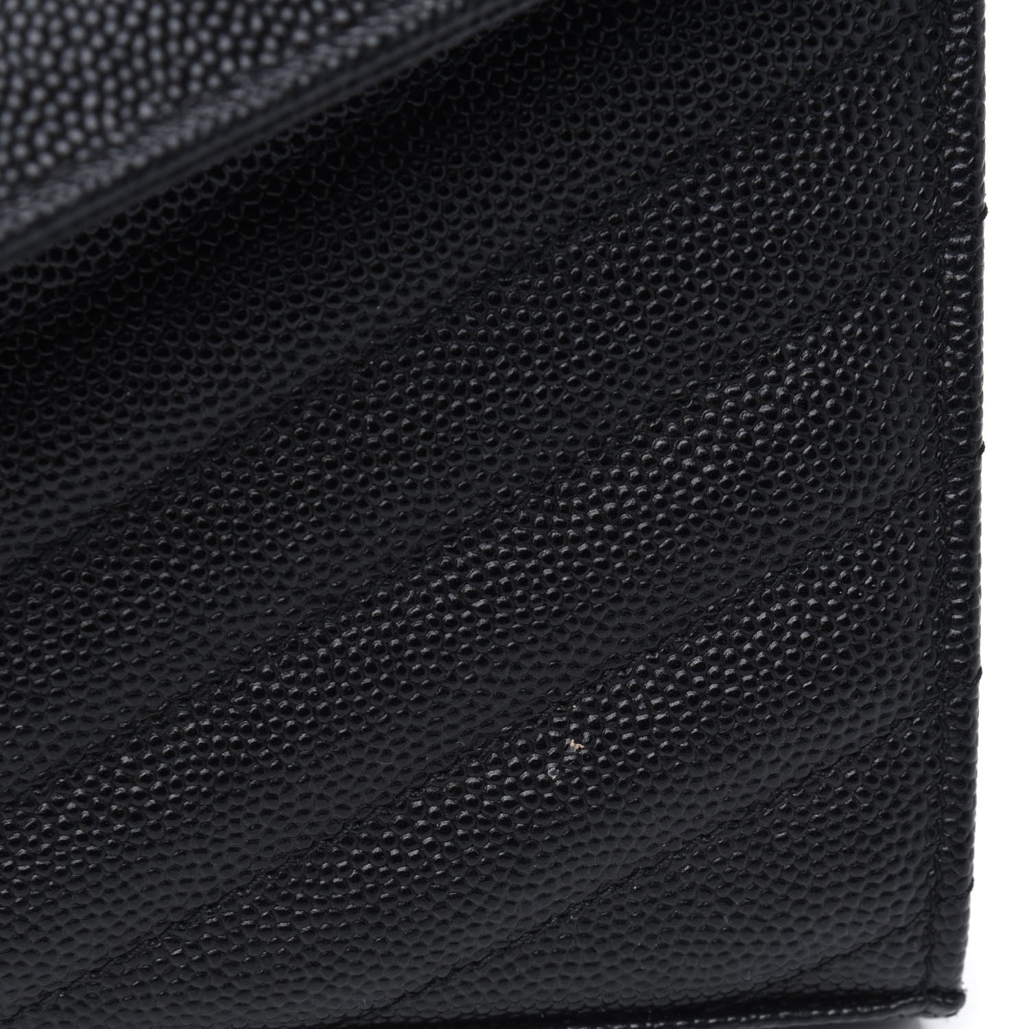 Saint Laurent Grain De Poudre Matelasse Chevron Monogram Chain Wallet Black 8 of 10