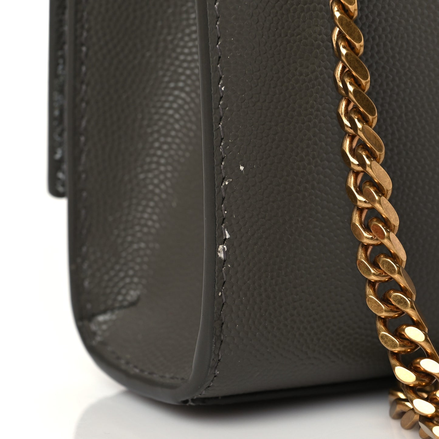 Grain De Poudre Medium Classic Monogram Kate Satchel Earth Grey