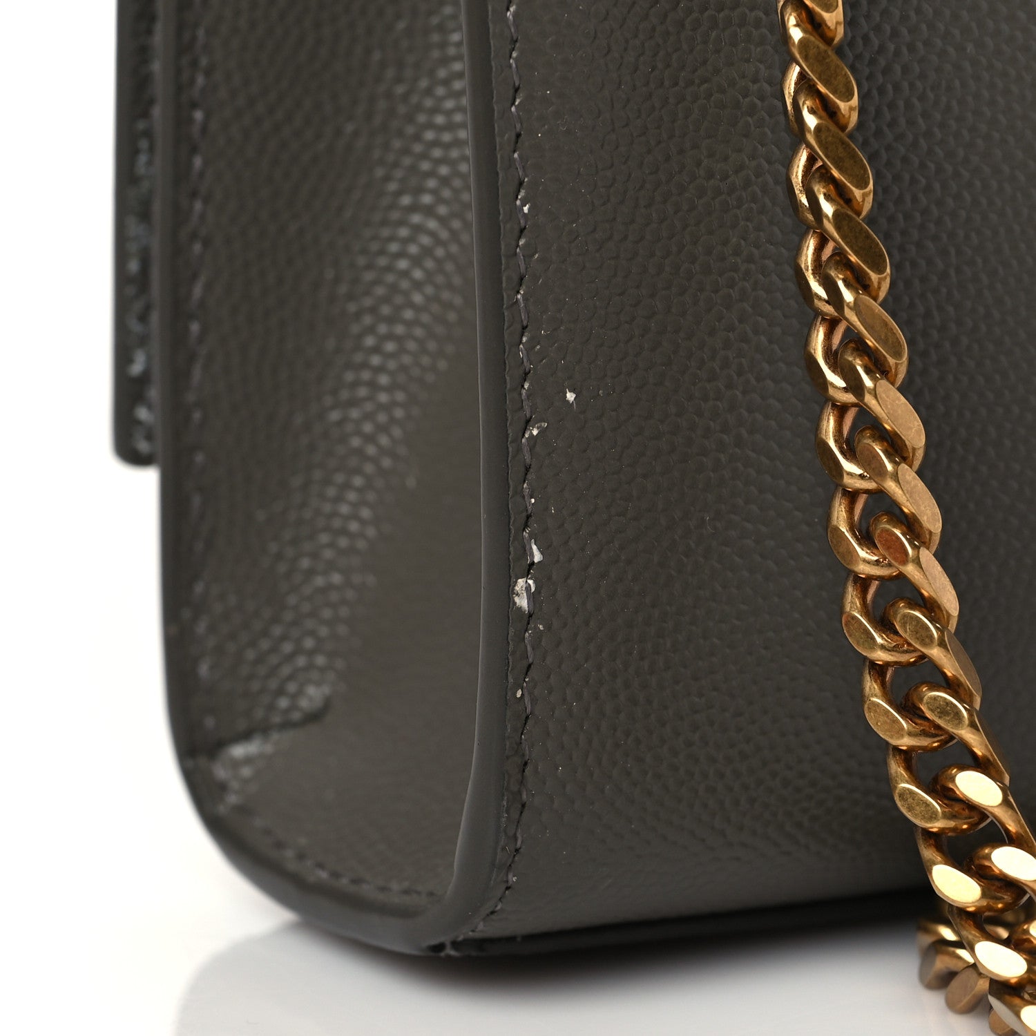 Saint Laurent Grain De Poudre Medium Classic Monogram Kate Satchel Earth Grey 14 of 15