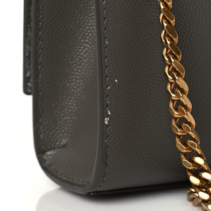 Saint Laurent Grain De Poudre Medium Classic Monogram Kate Satchel Earth Grey 14 of 15