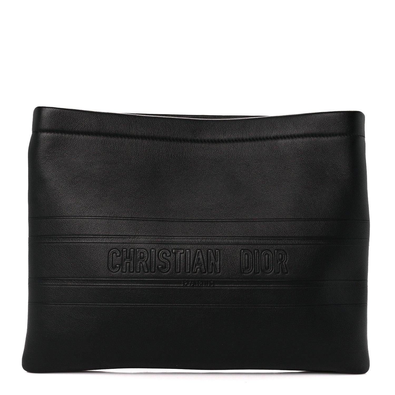 Christian Dior Calfskin Medium Diordouble Zip Pouch Black 1 of 10