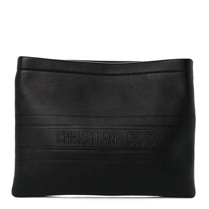 Christian Dior Calfskin Medium Diordouble Zip Pouch Black 1 of 10