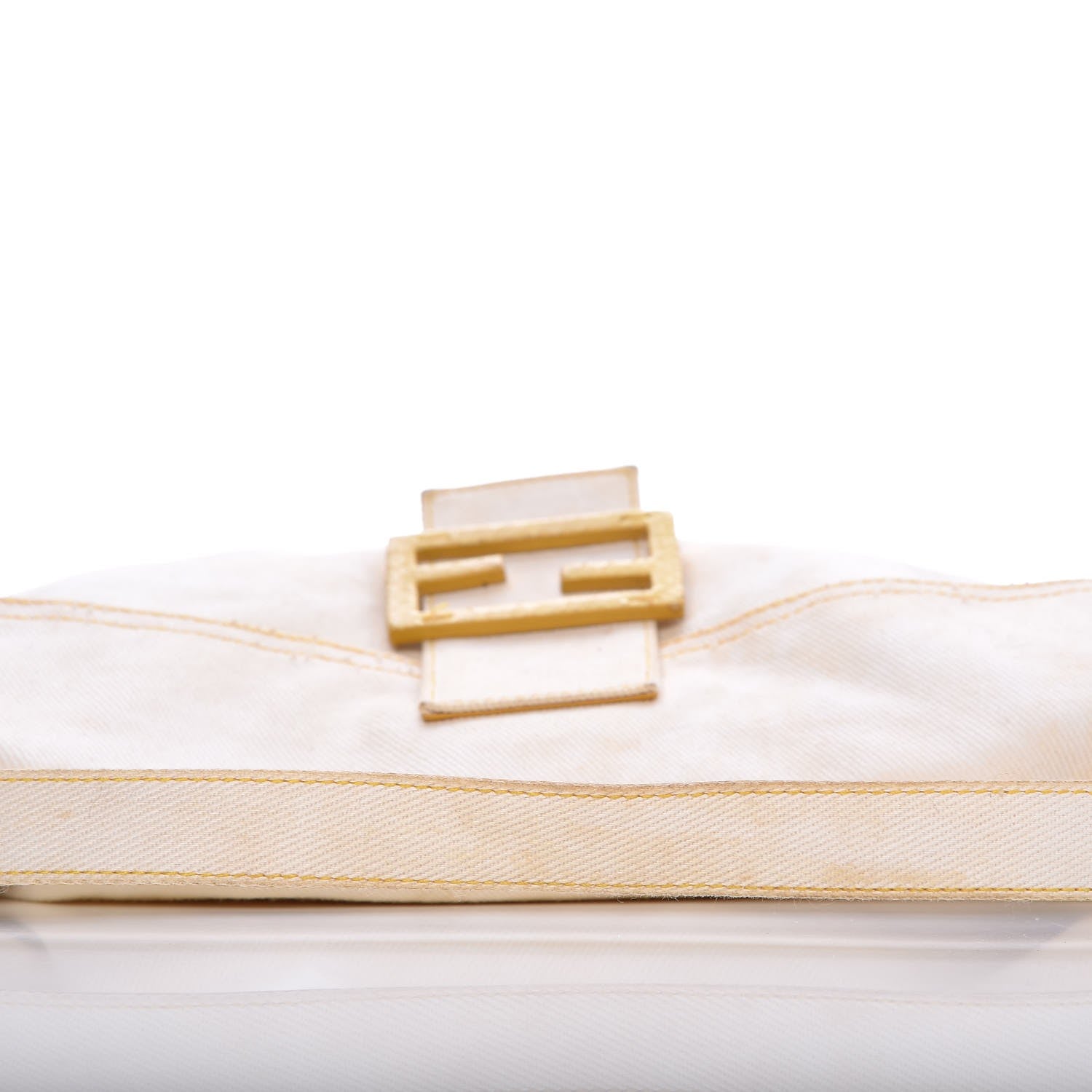 Fendi Denim Python Baguette White Yellow 21 of 21