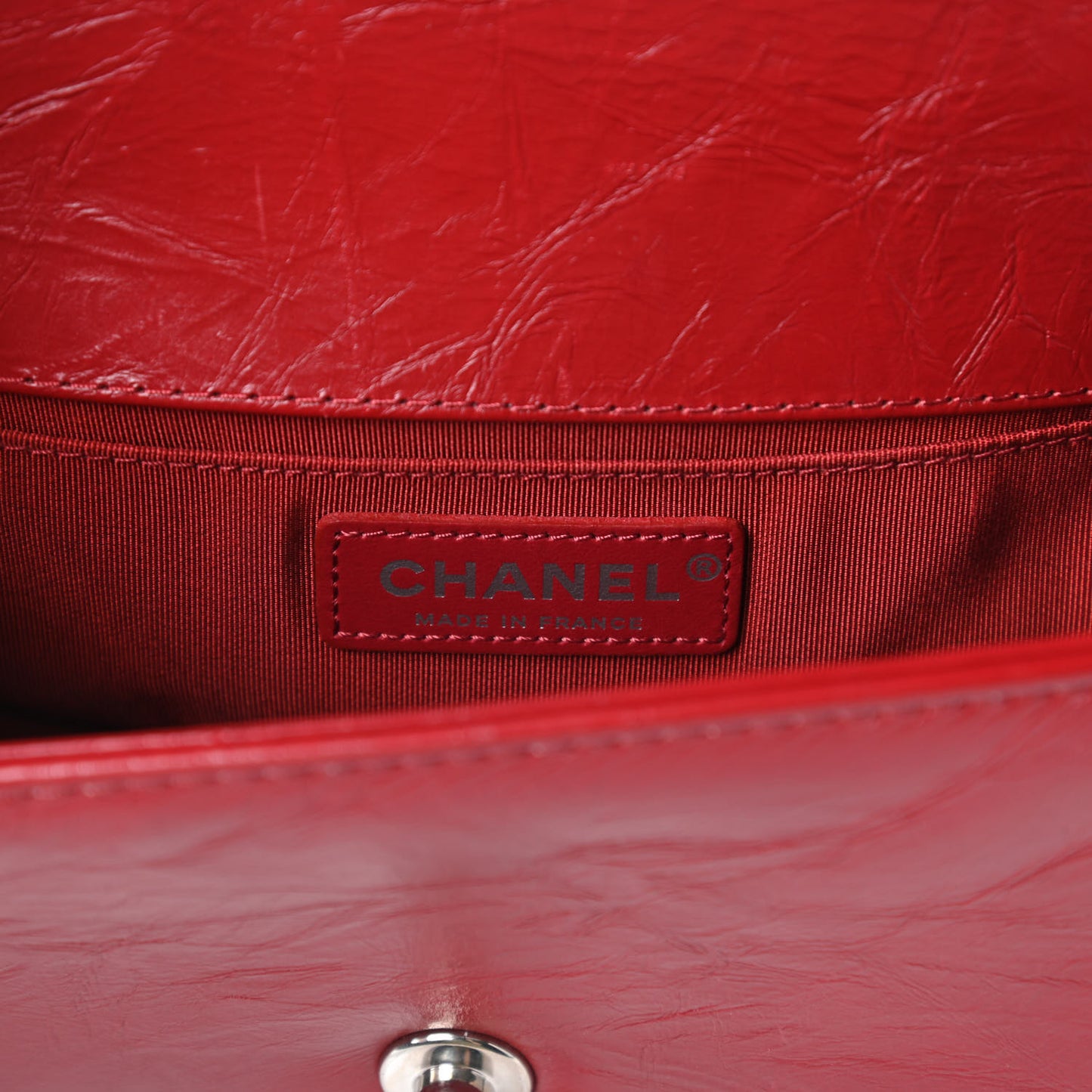 Aged Calfskin Chevron Small Jacket Boy Flap Red