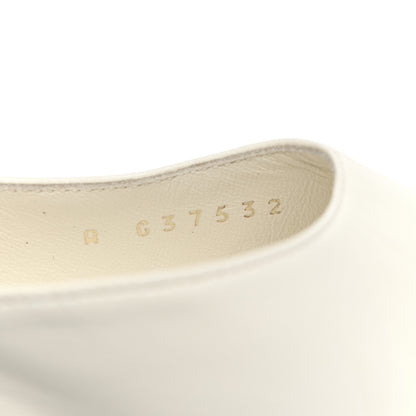 Chanel Lambskin Grosgrain Cap Toe Pearl Slingbacks Pumps 37 Ivory Black 8 of 8