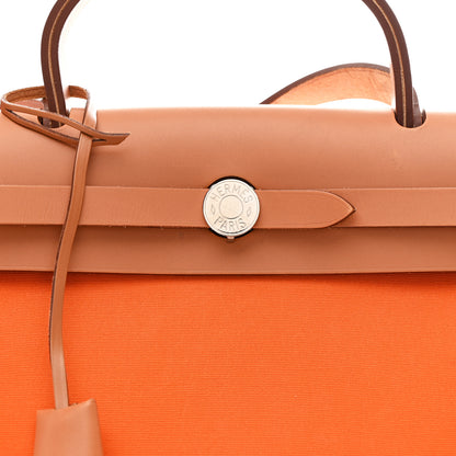 Hermes Vache Hunter Toile Herbag Zip 31 PM Orange 9 of 12