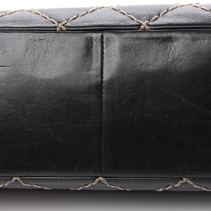 Chanel Calfskin Wild Stitch Jumbo Flap Black 11 of 16