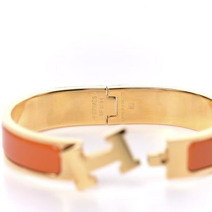 Hermes Enamel Narrow Clic Clac H Bracelet PM Orange 6 of 7