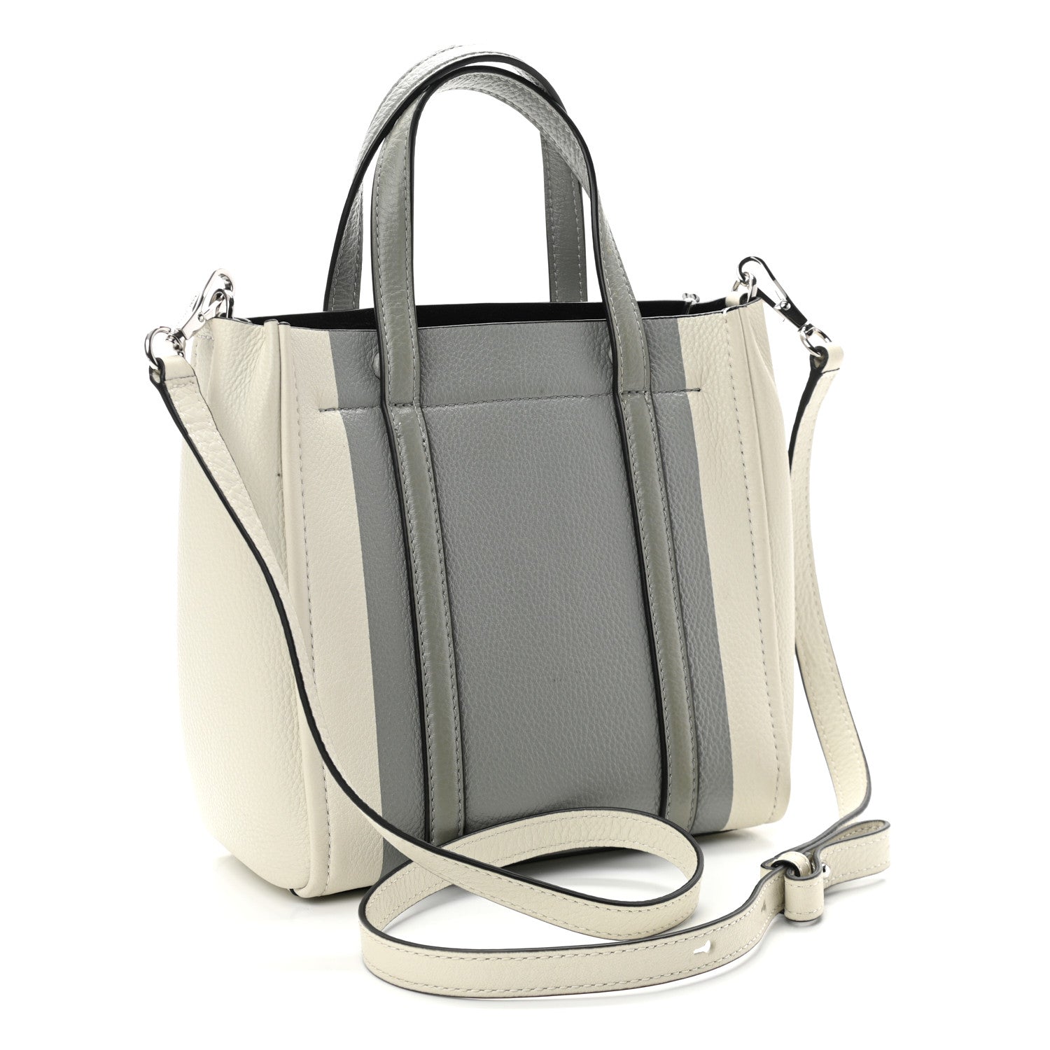 Marc Jacobs Grained Calfskin The Tag Tote Grey White 3 of 9